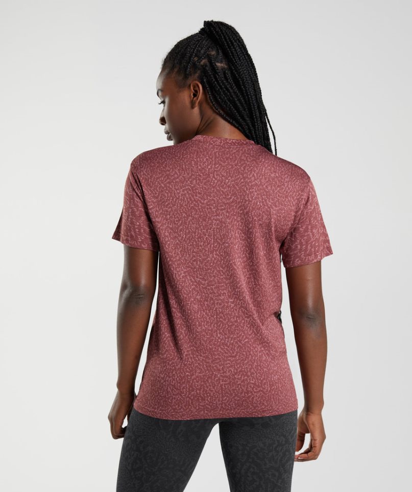 Women's Gymshark Adapt Animal Seamless T-Shirts Rose | CA 6A381N